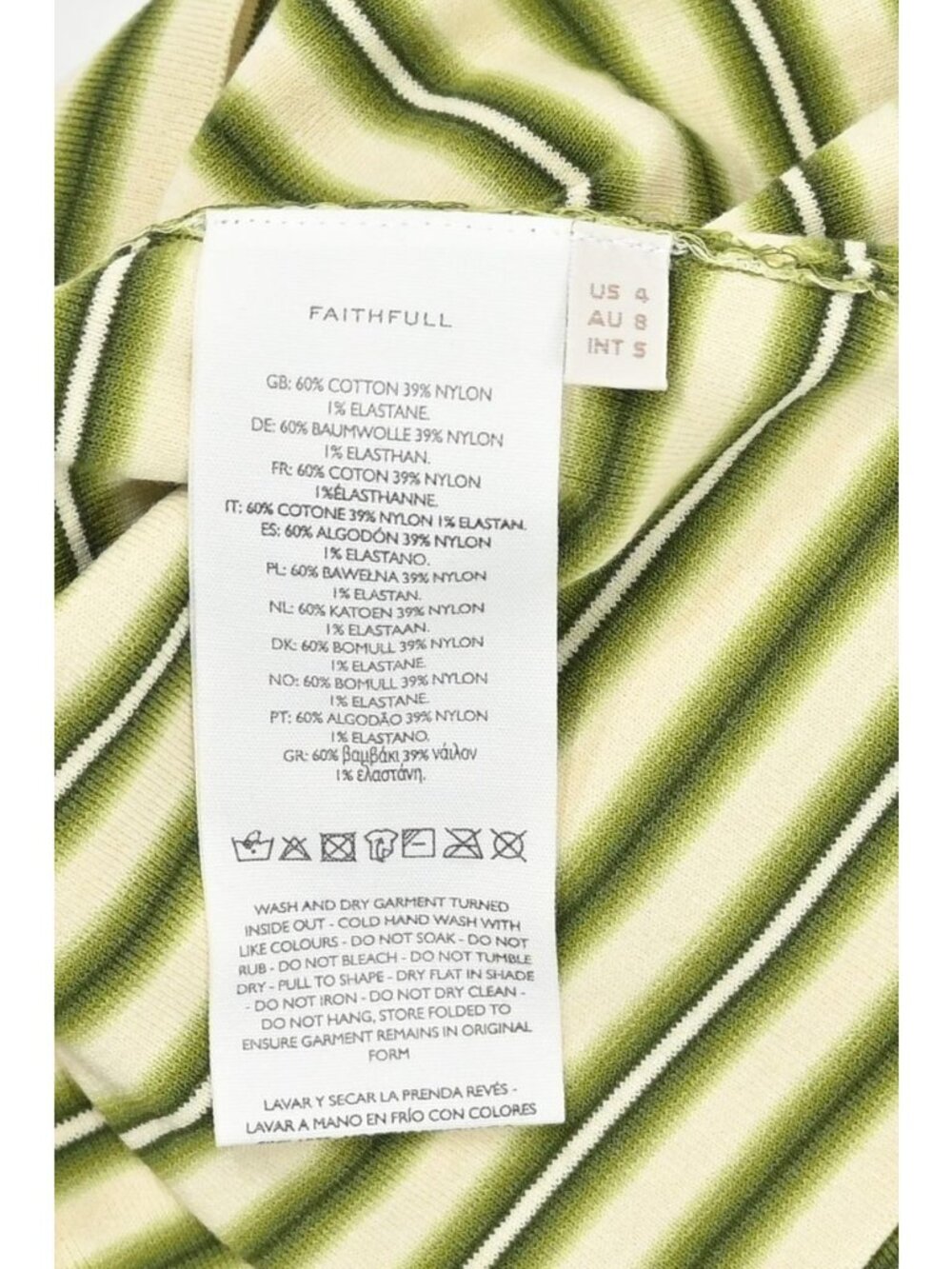Faithfull The Brand Citara Ribbed Halterneck Top In Green - Picture 4 of 4